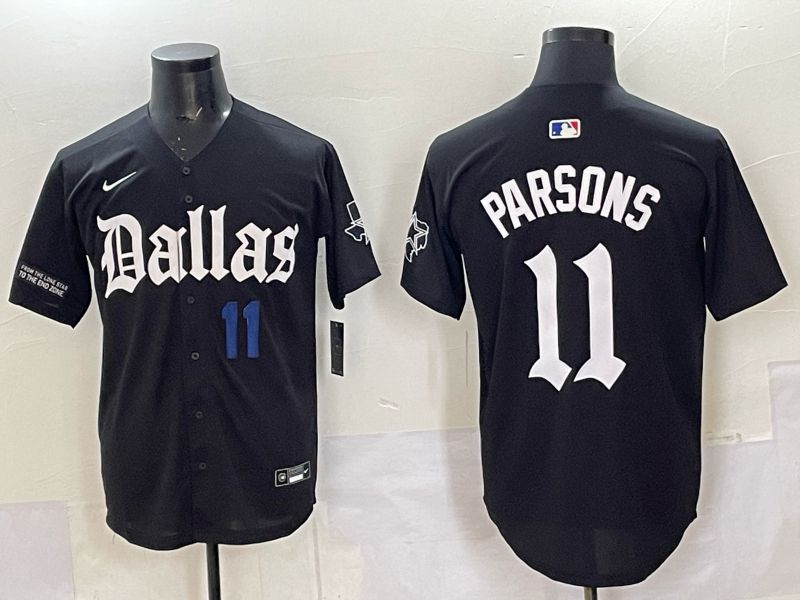 Men 2025 Nike Dallas Cowboys #11 Parsons Black 5th generation Joint Name Limited NFL Jersey 011->dallas cowboys->NFL Jersey